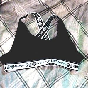 Poster grl dolls kill cross back bralette bra workout crop top cute punk cotton